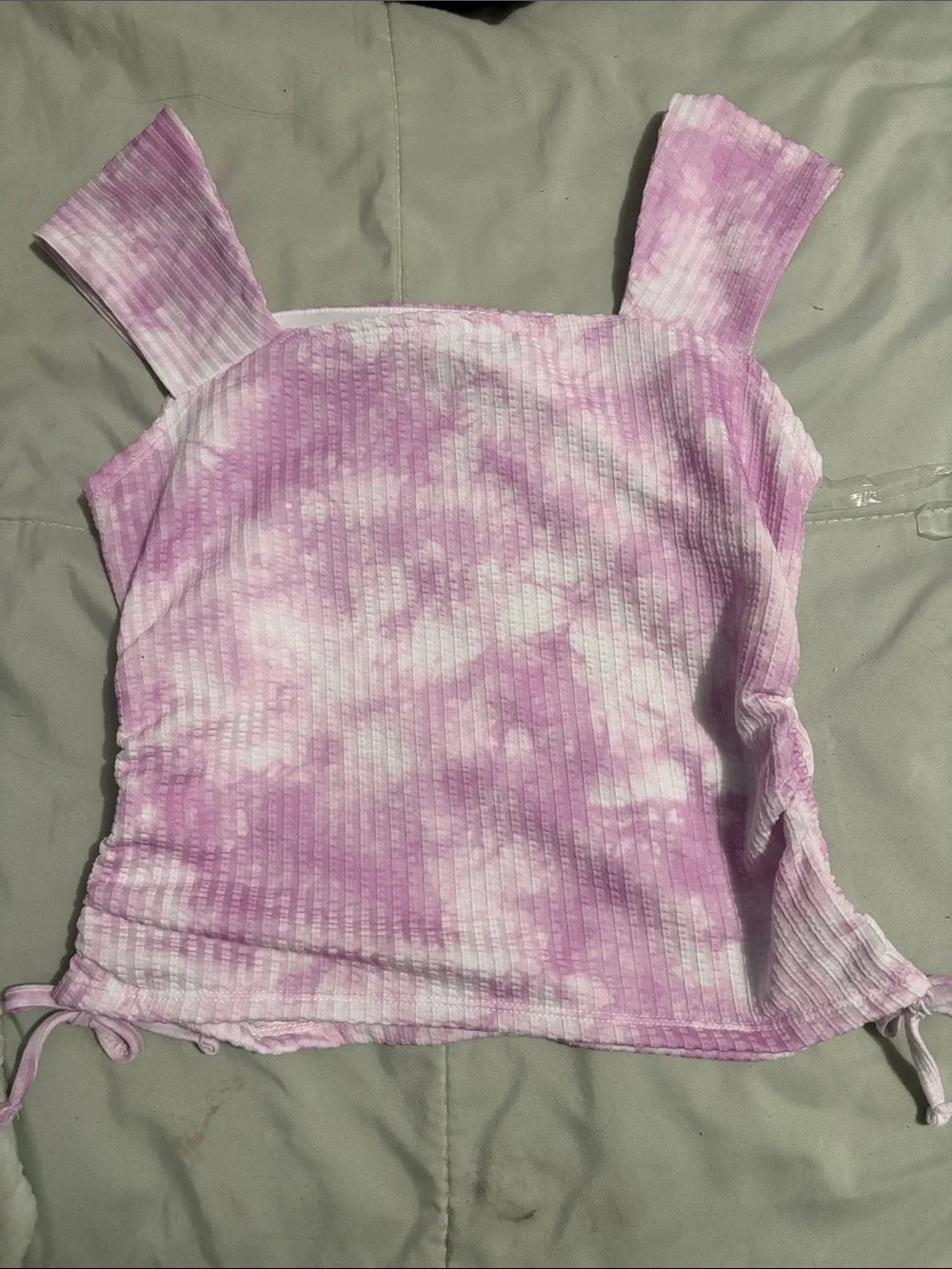 Justice Pink Tie-Dye Ribbed Tank Top